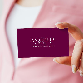 Cartão De Visita Nome Minimalista | Tipo de fonte Sans Serif | Rosa