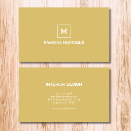 Cartão De Visita Nome Monograma Simples Elegante Moderno Dourado