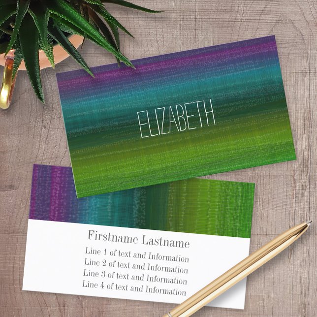 Cartão De Visita Nome Personalizado da Faixa de Abstrato de Aquarel (Custom Printed Business Cards)