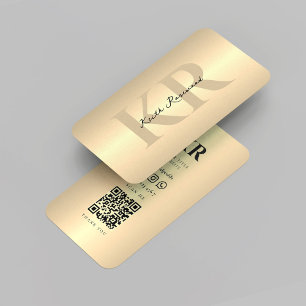 Cartão De Visita Nome Personalizado do Monograma Elegante Moderno Q