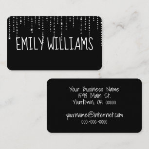 Cartão De Visita Nome Personalizado em Preto com Ouros