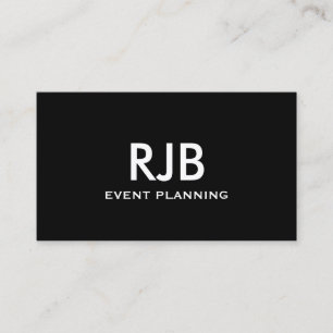 Cartão De Visita Nome Personalizado Inicial do Monograma Branco Pre