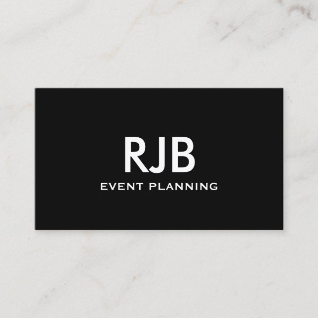 Cartão De Visita Nome Personalizado Inicial do Monograma Branco Pre (Frente)