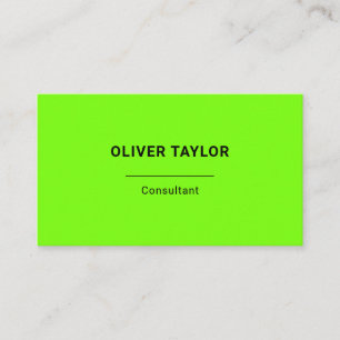 Cartão De Visita Nome Personalizado Minimalista de Diversão Verde F