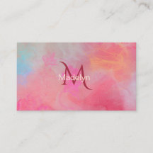Nome Personalizado + Monograma Rosa Tinta de Aquar
