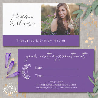 Cartão De Visita Nomeação de Foto Moderna e Holística