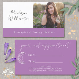 Cartão De Visita Nomeação de Foto Moderna e Holística