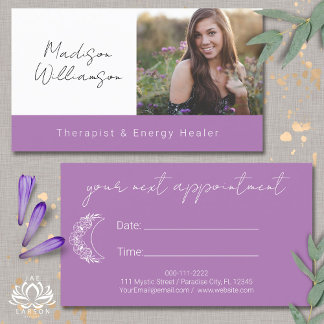 Cartão De Visita Nomeação de Foto Moderna e Holística