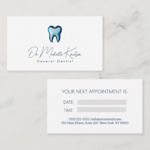 Cartão De Visita Nomeação Dental Profissional de Dentista Branco Az