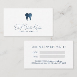 Cartão De Visita Nomeação Dental Profissional de Dentista Branco Az