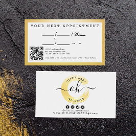 Cartão De Visita Nomeação do Logotipo Chic do Paint Swash Dourado E