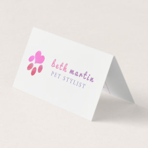 Cartão De Visita Nomeação do Salão de Almoço dos Pés-Bico Paws