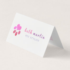 Cartão De Visita Nomeação do Salão de Almoço dos Pés-Bico Pawsitiva