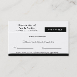 Cartão De Visita Nomeação médica simples do escritório