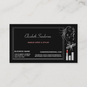 Cartão De Visita Nomeação moderna do estilista do maquilhador