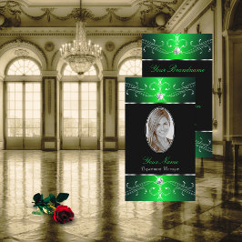 Cartão De Visita Nomes de Ornamentado Verde Preto Excelentes Adicio