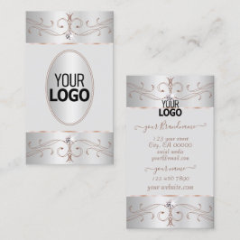 Cartão De Visita Nomes Dourados de Ornamentados Noble Silver com Lo