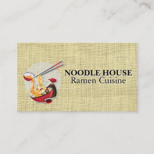 Cartão De Visita Noodles e Sauce em uma tigela