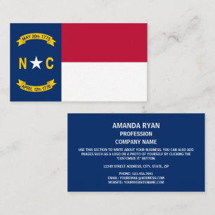 Cartão De Visita North Carolinian Flag, Bandeira da Carolina do Nor