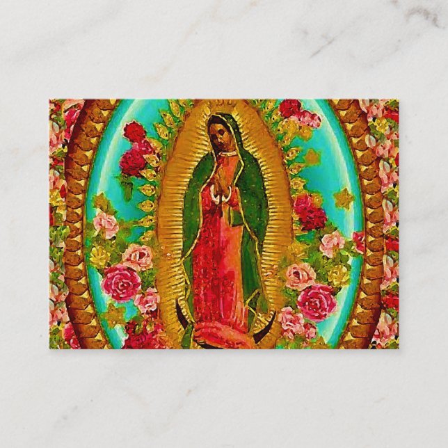 Cartão De Visita Nossa Virgem Maria mexicana do santo da senhora (Frente)