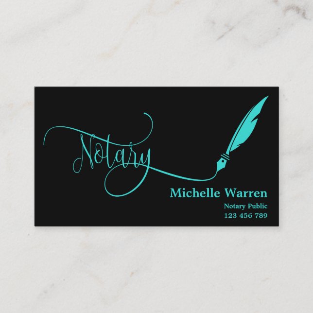 Cartão De Visita nota de caneta do empréstimo de penas notarial, co (Frente)