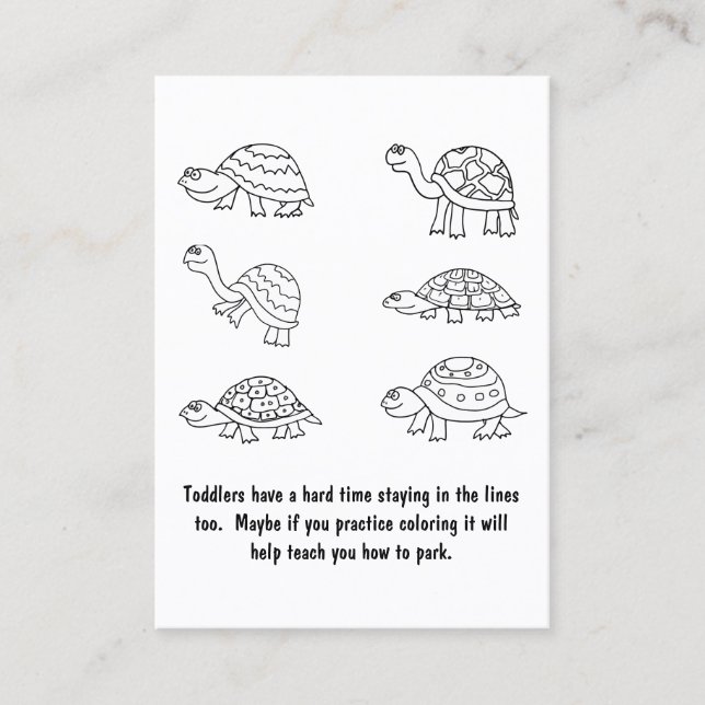 Cartão De Visita Nota de Estacionamento Engraçado (Frente)