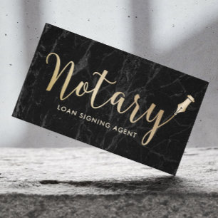 Cartão De Visita Notário - Marble Modern do Agente de Assinatura d