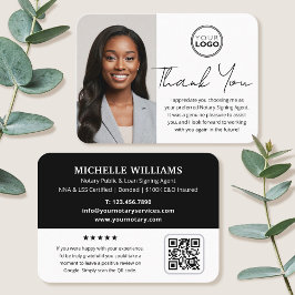 Cartão De Visita Notário Moderno Obrigado Público Foto Código QR Pr