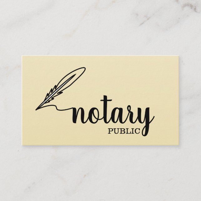 Cartão De Visita Notário Público Elegante Script Simples (Frente)