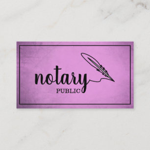 Cartão De Visita Notário Público Elegante Script Simples Preto & Br