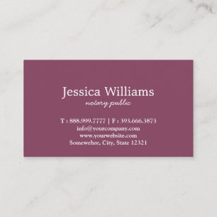 Cartão De Visita Notário Público Elegante Script Simples Preto & Br