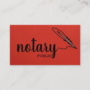 Cartão De Visita Notário Público Elegante Script Simples Preto & Br