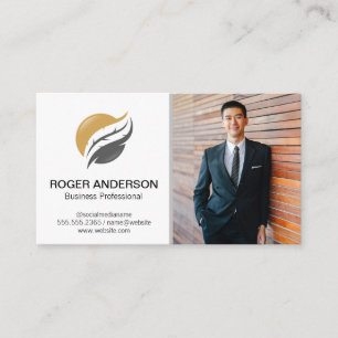 Cartão De Visita Notário público Feather Quill Business Man