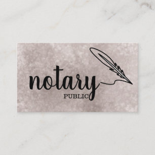 Cartão De Visita Notário Público Script Elegante Simples Preto & Br
