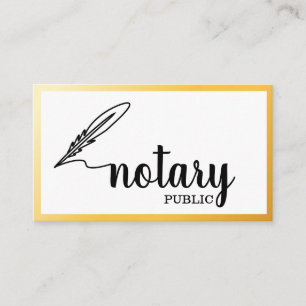 Cartão De Visita Notary Public Elegant Script Plain