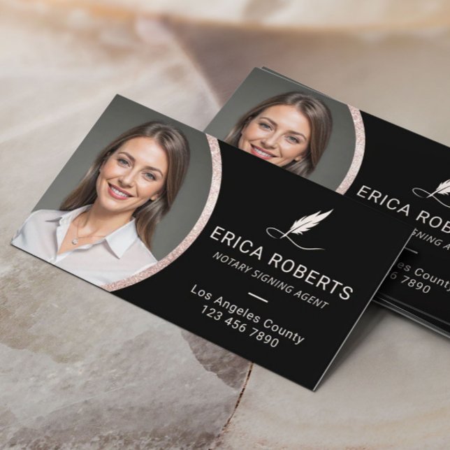 Cartão De Visita Notary Public Loan Signal Agent Foto Moderna (Criador carregado)
