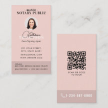 Notary Signing Agent Modern Pink Photo QR Code