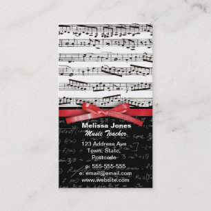 Cartão De Visita Notas da música e equações da matemática