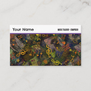 Cartão De Visita Notas de música no Abstrato Background Professiona