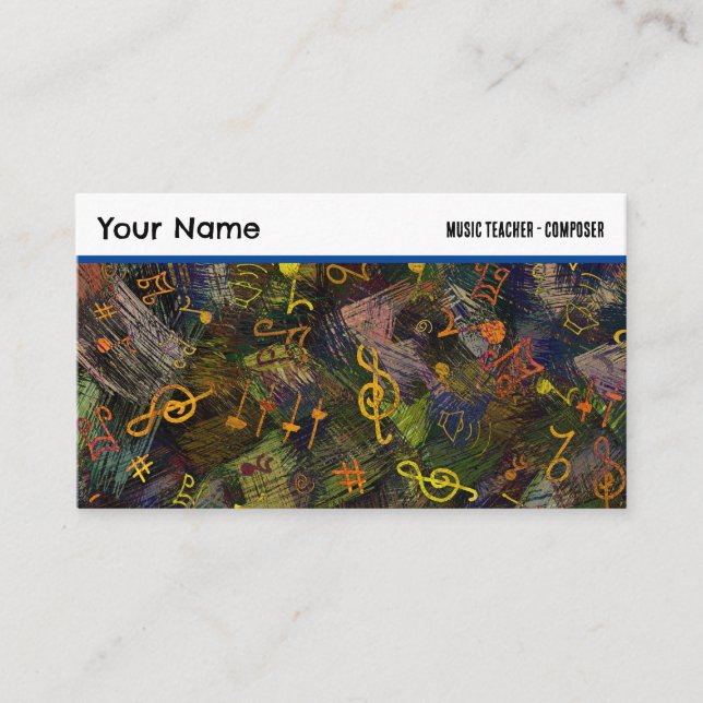 Cartão De Visita Notas de música no Abstrato Background Professiona (Frente)