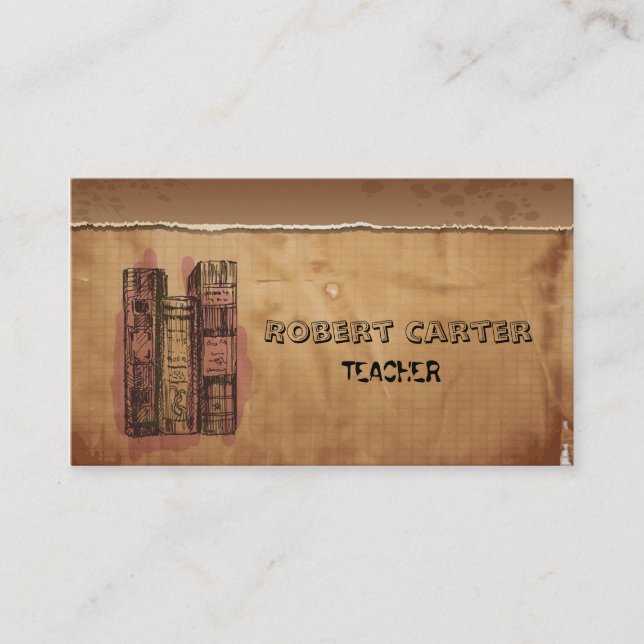 Cartão De Visita Notas do mestre da turma escolar da educação do (Frente)