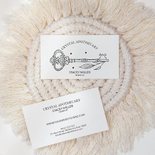 Cartão De Visita Nova Era Branca e Preta Simples - Empresa Apotária