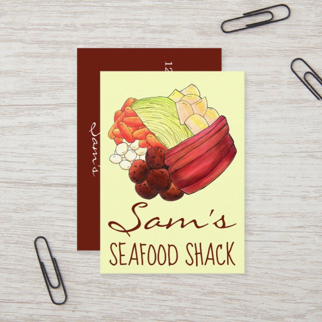 Cartão De Visita Nova Inglaterra Refeição Jantada Enrolada Couve de (Frente/Verso In Situ)