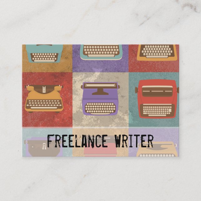 Cartão De Visita Nove máquinas de escrever retros (Frente)