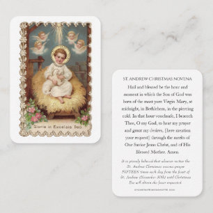 Cartão De Visita Novena de Natal de Santo André Virgem Maria Jesus