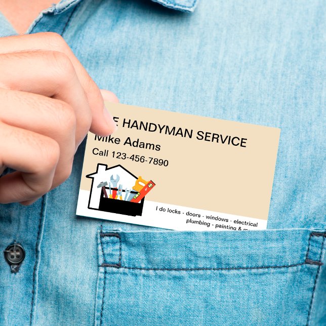 Cartão De Visita Novo Serviço Handyman (Criador carregado)