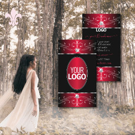 Cartão De Visita Novos ornamentos de Ornamentado vermelho preto Jov