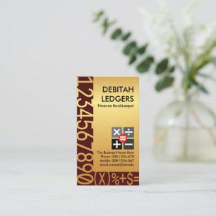 Cartão De Visita Números Dourados impressionantes Manutenção de liv