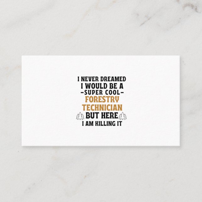 Cartão De Visita Nunca sonhei que seria uma floresta super legal. (Frente)