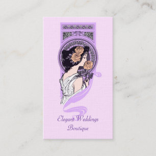 Cartão de visita nupcial do boutique do nouveau d